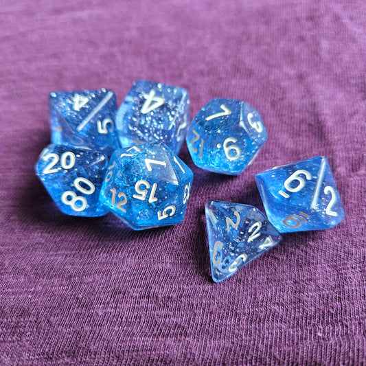 Icy Glitter Polyhedral Dice