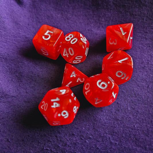 Red Pearl Polyhedral Dice