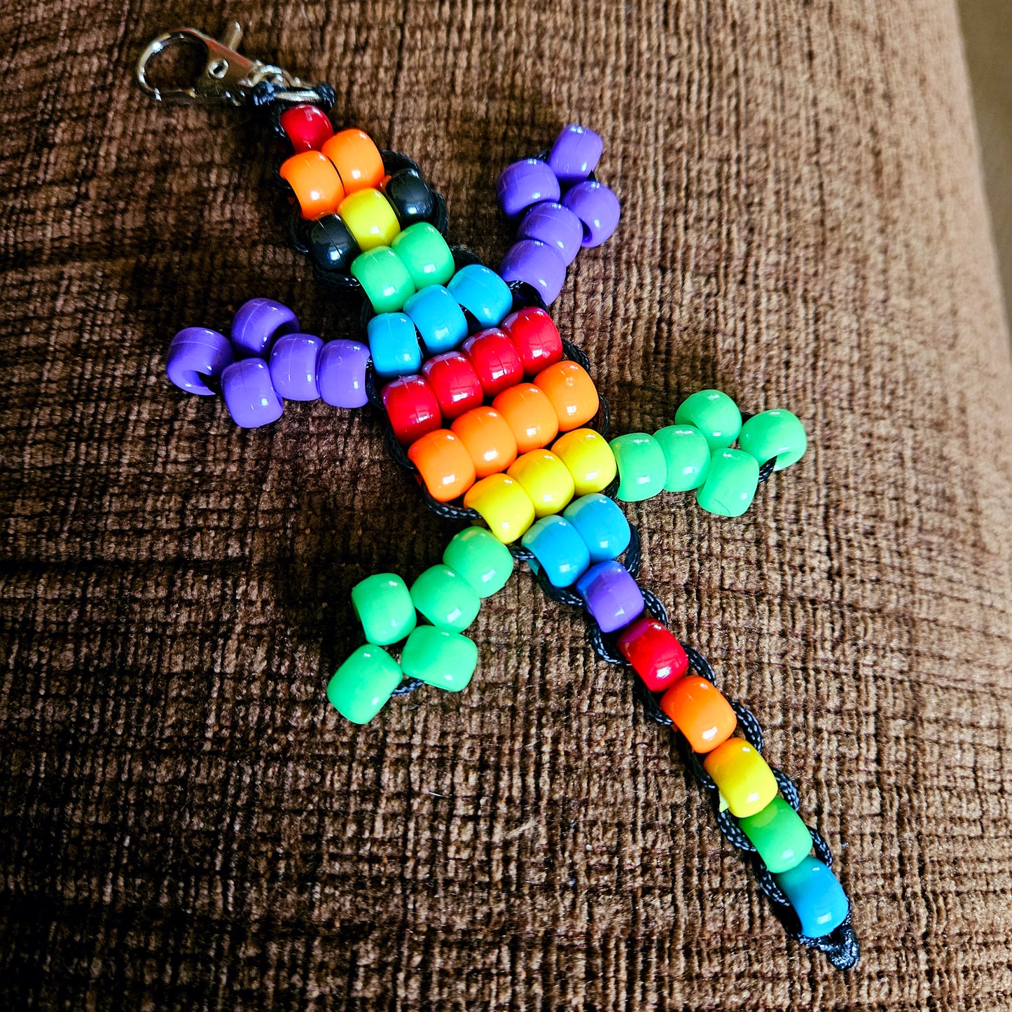 Handmade fidget lizard keyring