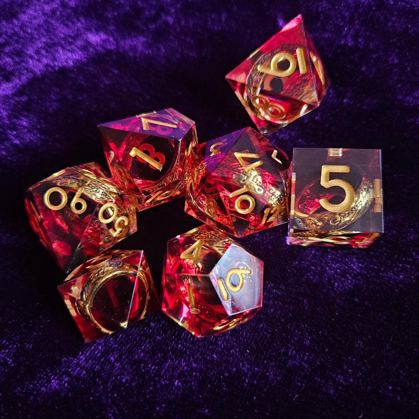 Crimson doom sharp edge dice