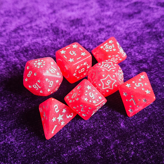 Galaxy Pink Polyhedral Dice Set