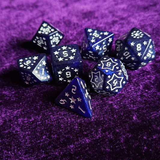 Galaxy Blue Polyhedral Dice Set