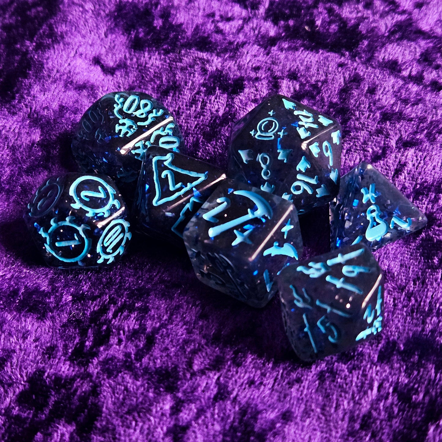 Hidden Fire Polyhedral Dice