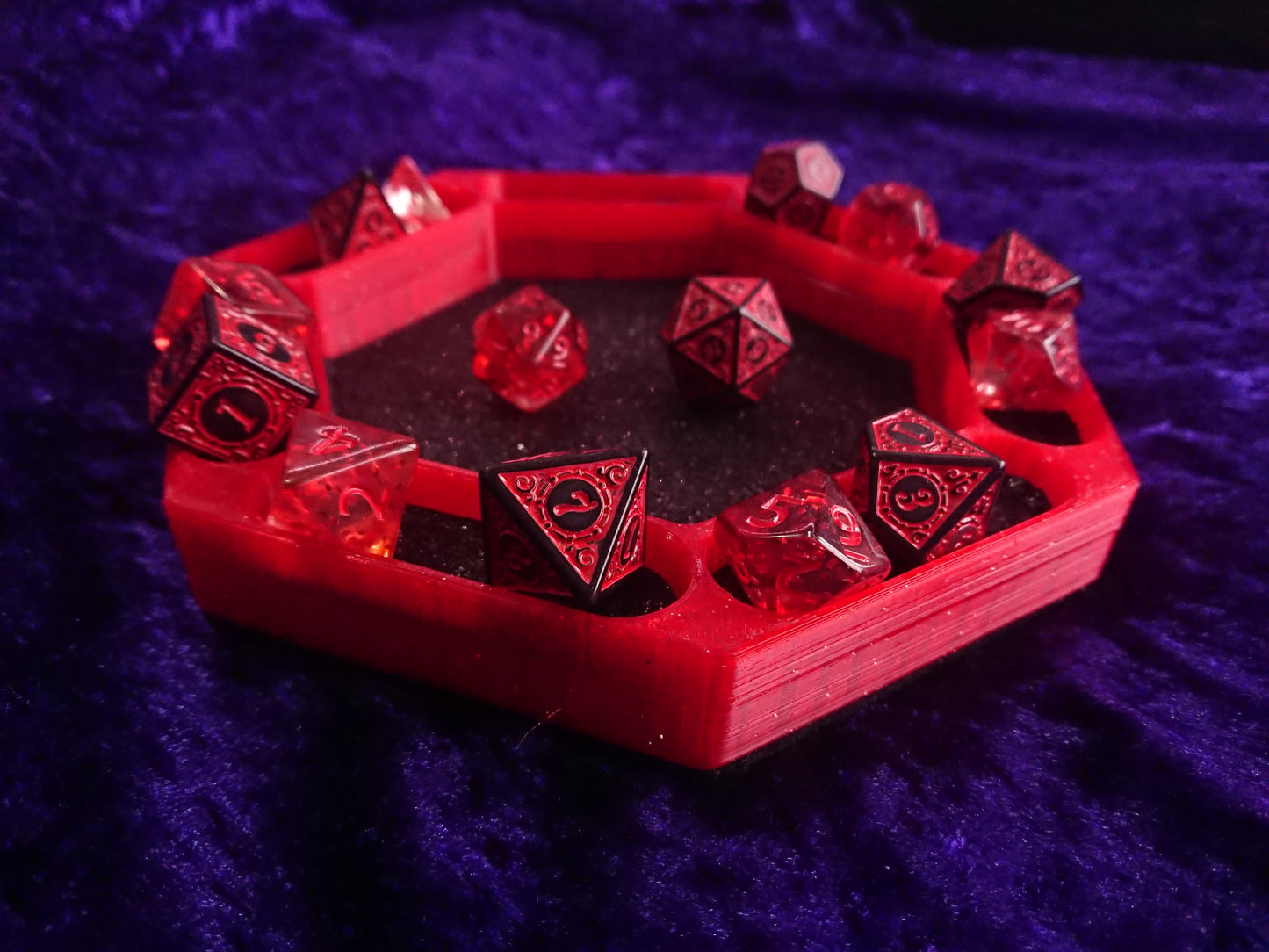 Red glitter dice tray