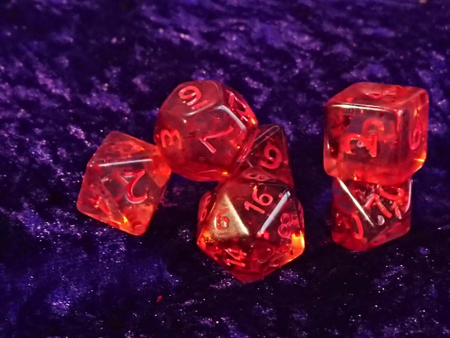 Sanguine Jelly Polyhedral Dice