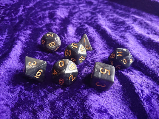 Black Pearl Polyhedral Dice