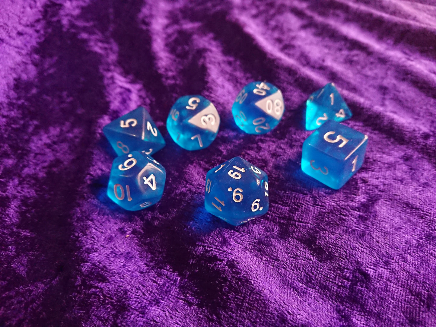 Aqua Gem Polyhedral Dice