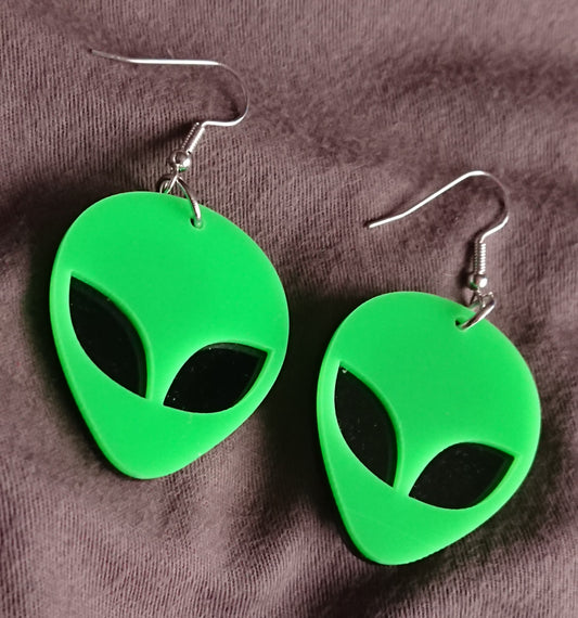 UFO earrings - green or holographic