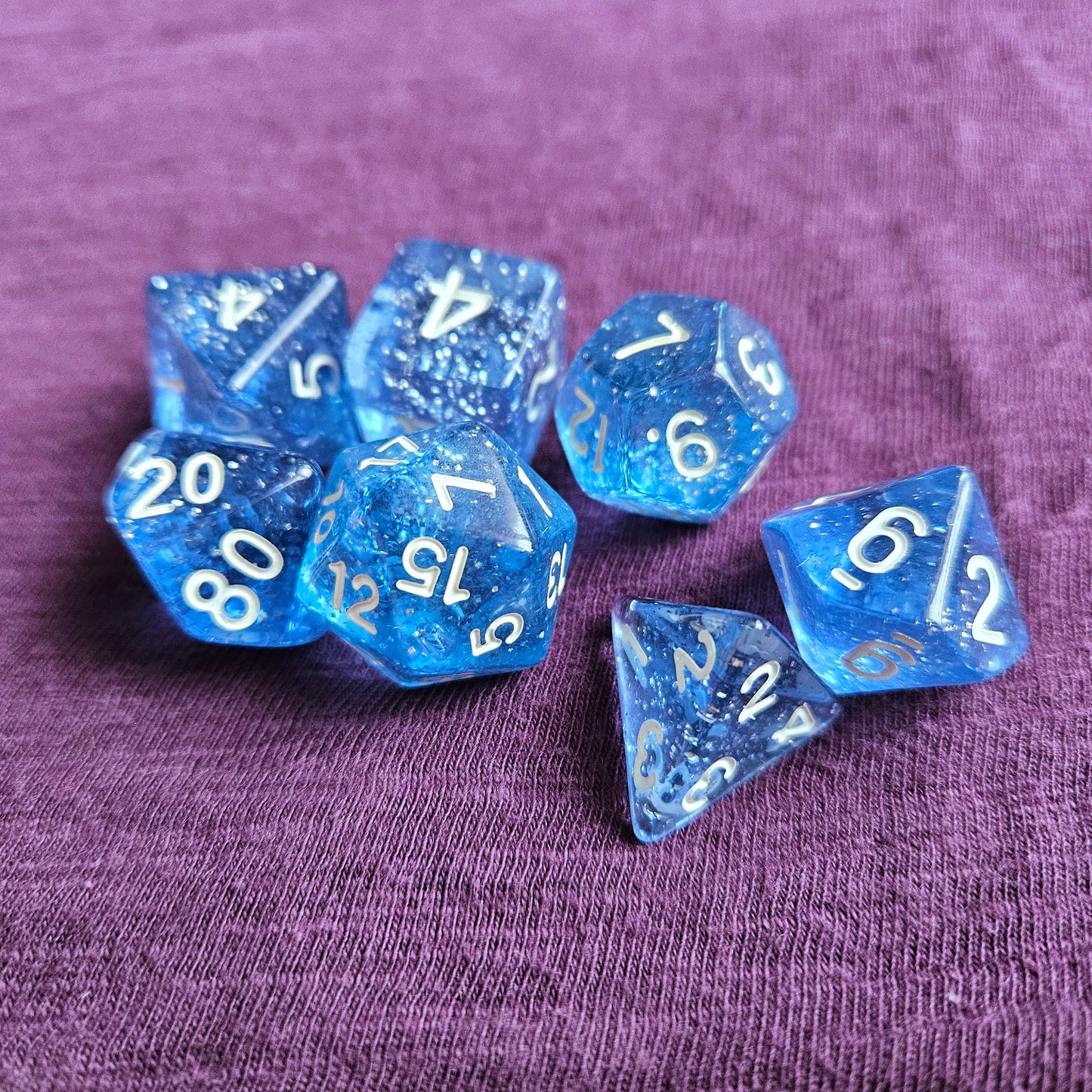 Icy Glitter Polyhedral Dice