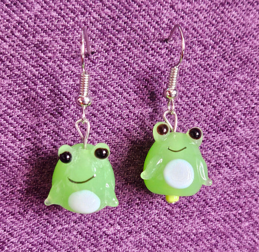 Glass Frog Earrings