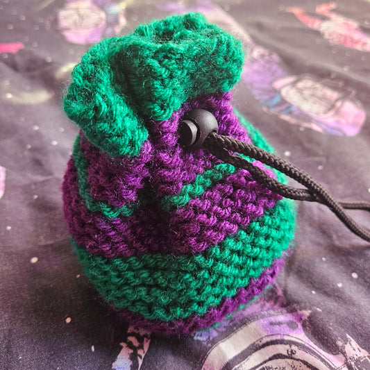 Knitted dice bag