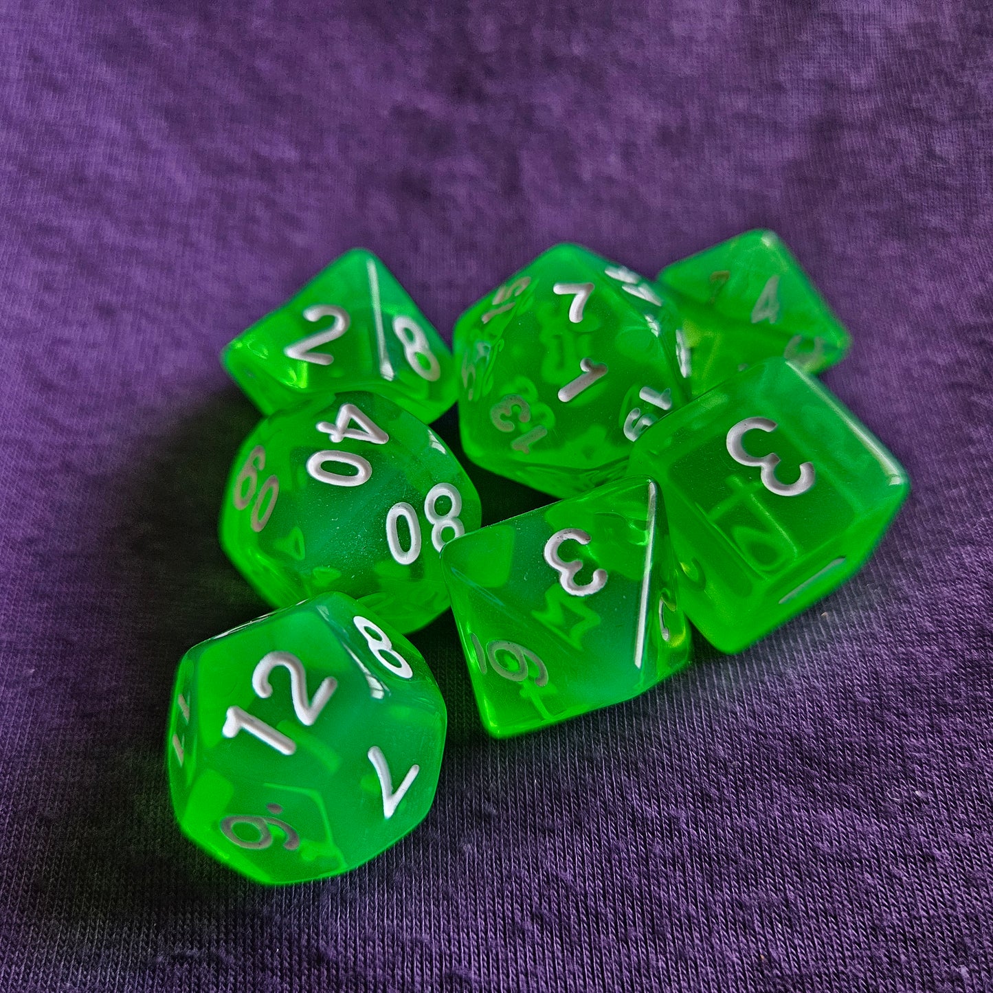 Acid Green Polyhedral Dice