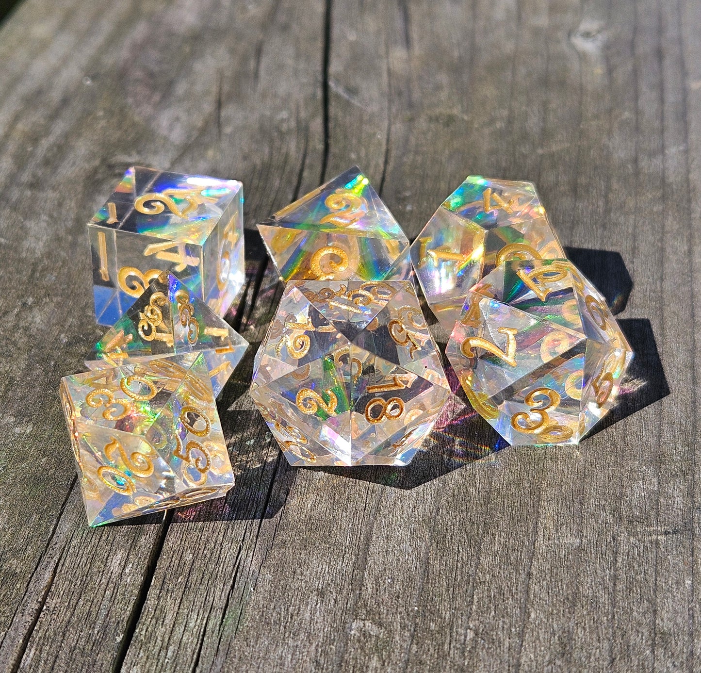 Celestial Light Sharp Edge Polyhedral Dice