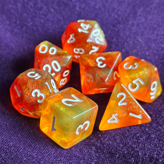 Phoenix Fire Polyhedral Dice