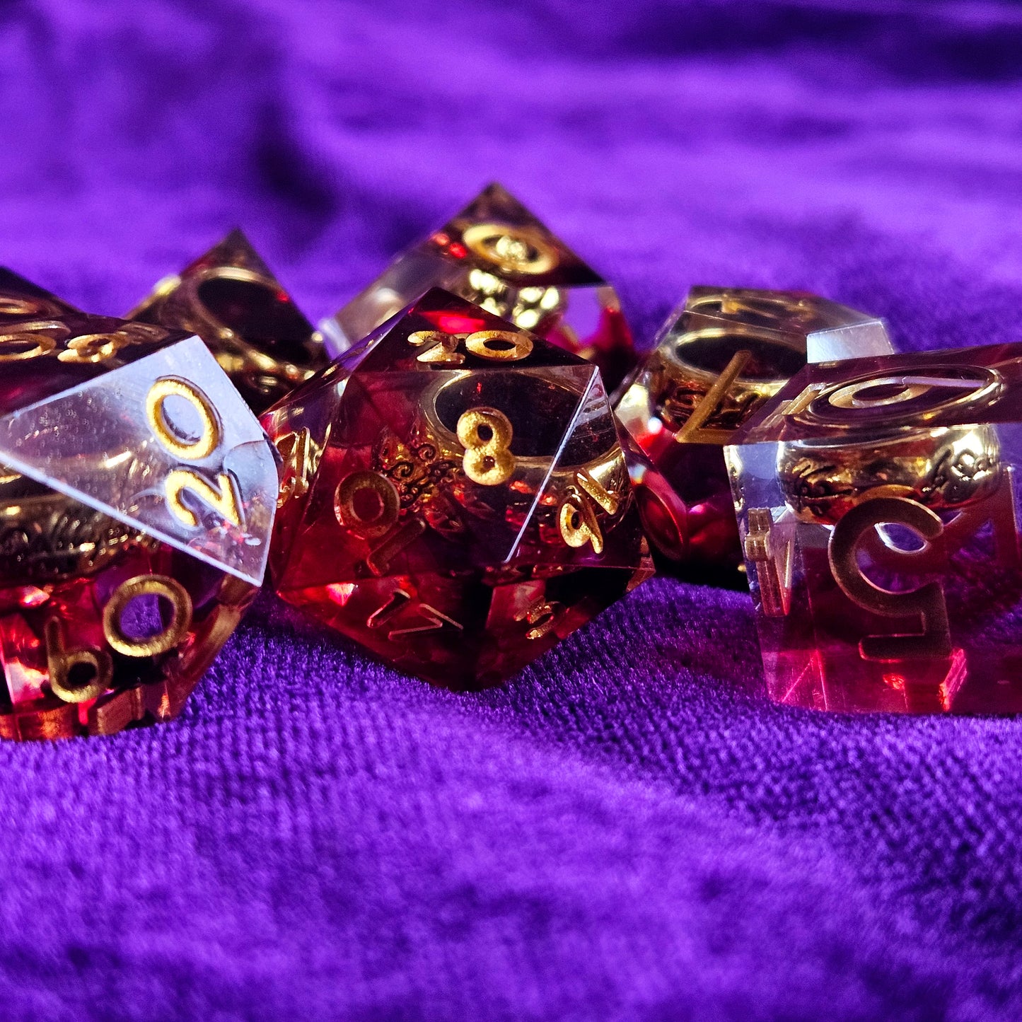 Crimson doom sharp edge dice