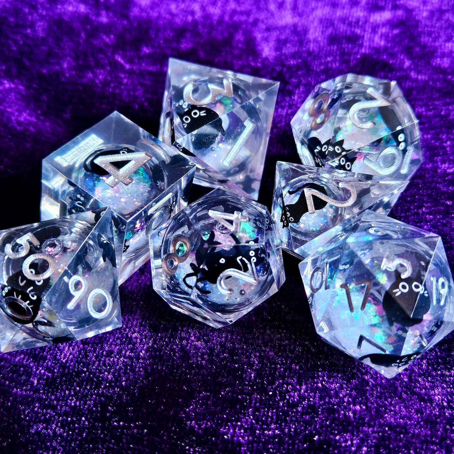 Feline fun liquid core dice