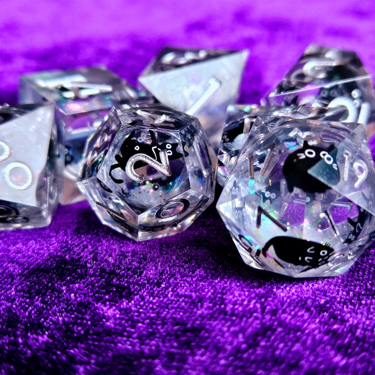 Feline fun liquid core dice