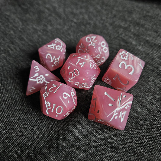 Cherry Blossom Polyhedral Dice Set