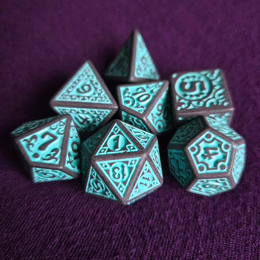 Matte Aqua Polyhedral Dice