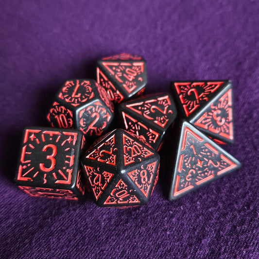 Runic Blood Polyhedral Dice