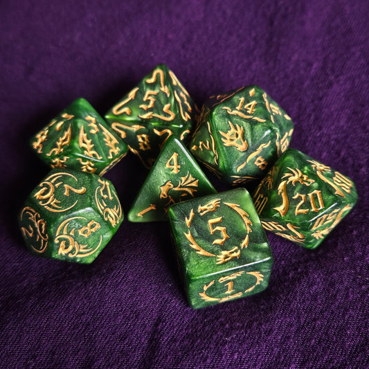 Sylvan Dragon Polyhedral Dice