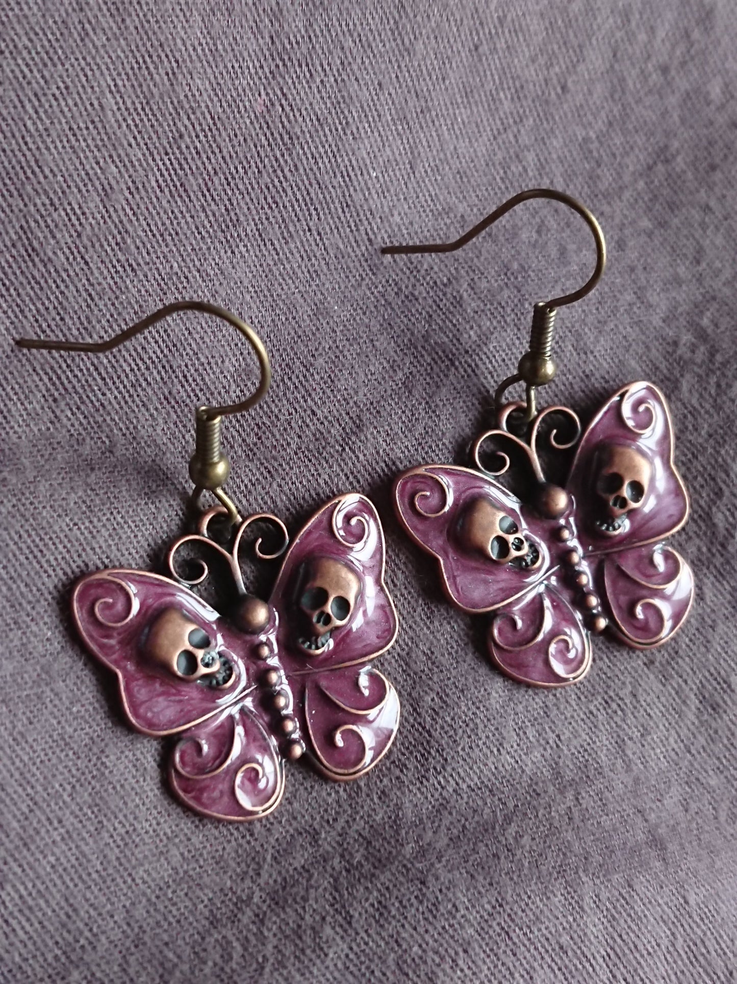Gothic butterfly earrings