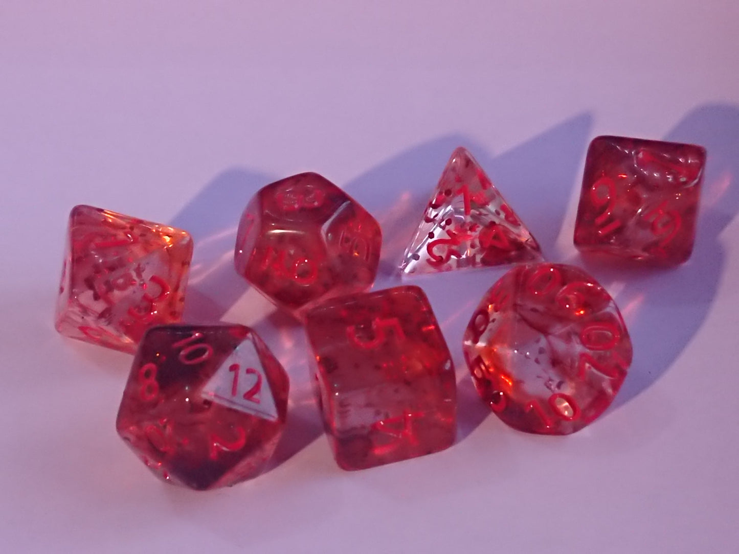 Sanguine Jelly Polyhedral Dice