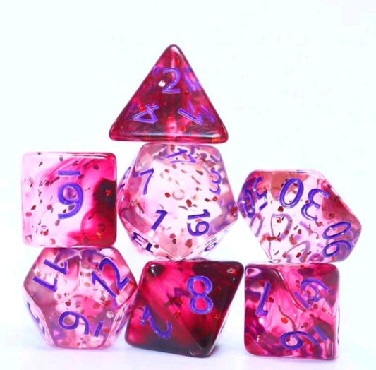 Fuchsia Mist Polyhedral Dice