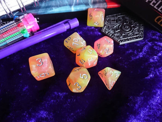 Peach Fuzz Polyhedral Dice