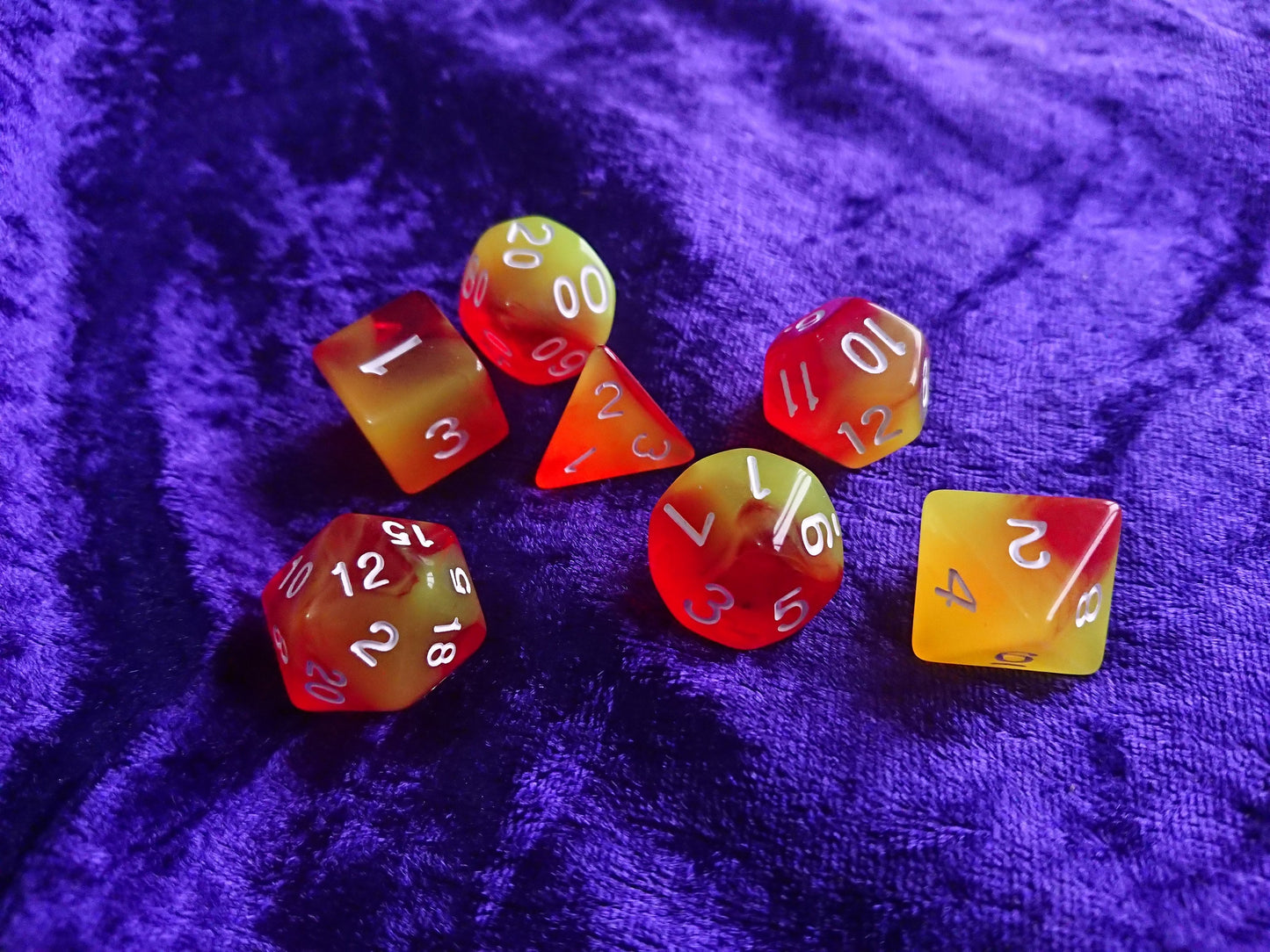 Rhubard and Custard Polyhedral Dice