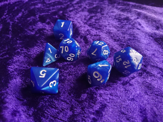 Azure Pearl Polyhedral Dice